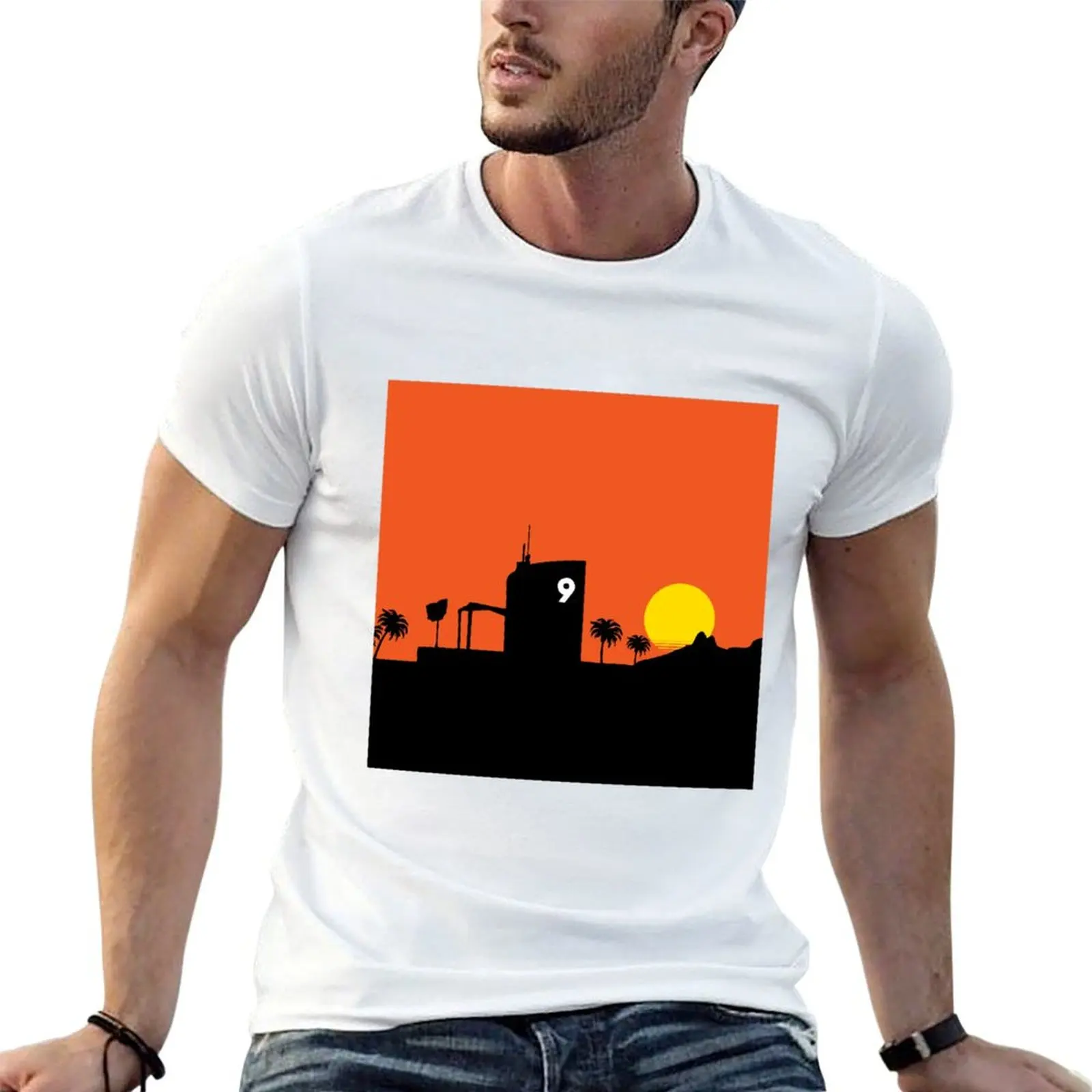 Camiseta masculina Ipanema Posto 9 Beach Sunset, camiseta masculina lisa com estampa para homem