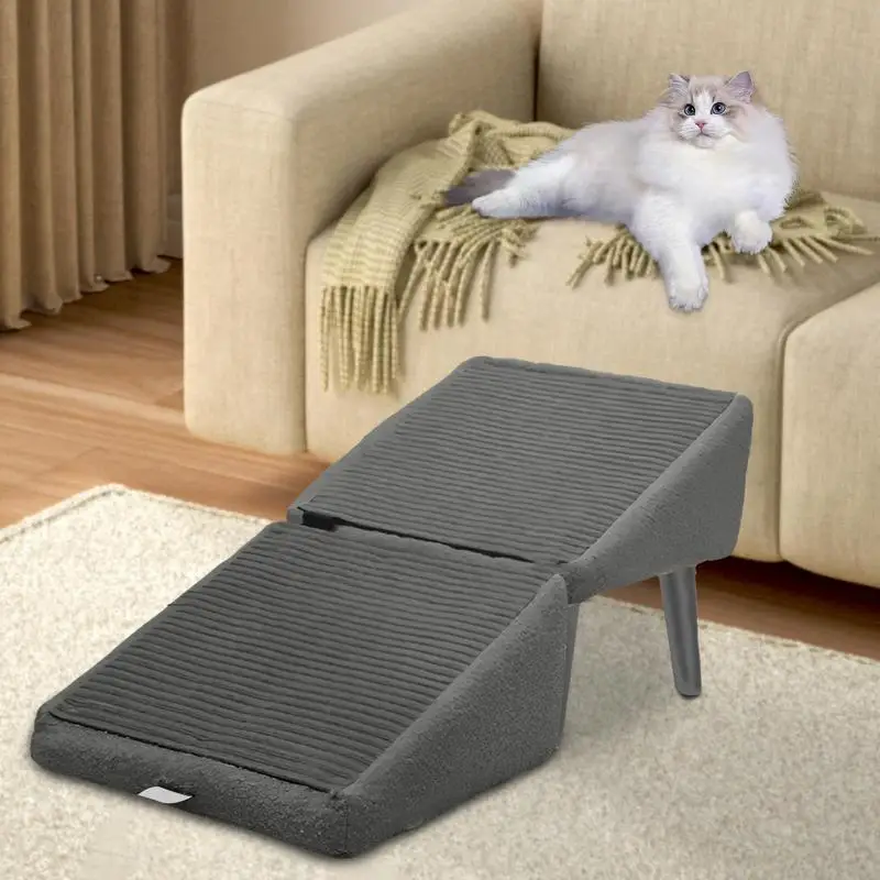 New Foldable Dog Ramp for Bed Dog Vehicle Stairs Anti-Slip Kitten Puppy Ladder Multifunctional Footrest Stool for Small Cats