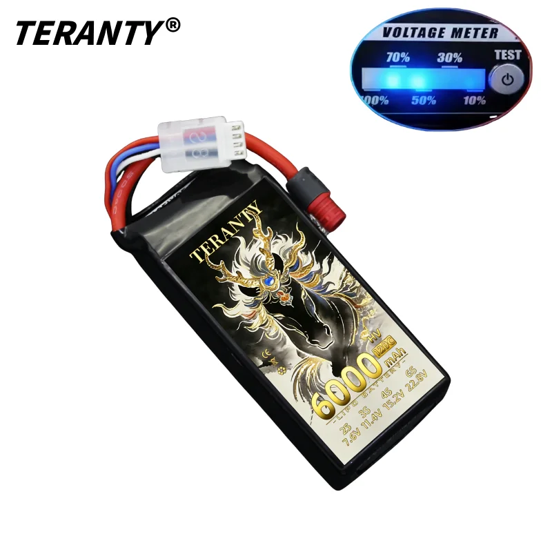 

2026 1pcs TERANTY 3S 6000mAh Shorty Lipo Battery 11.4V 120C with T/XT60 Plug for RC Car Truck Drone Airplane FPV RC Hobby Parts