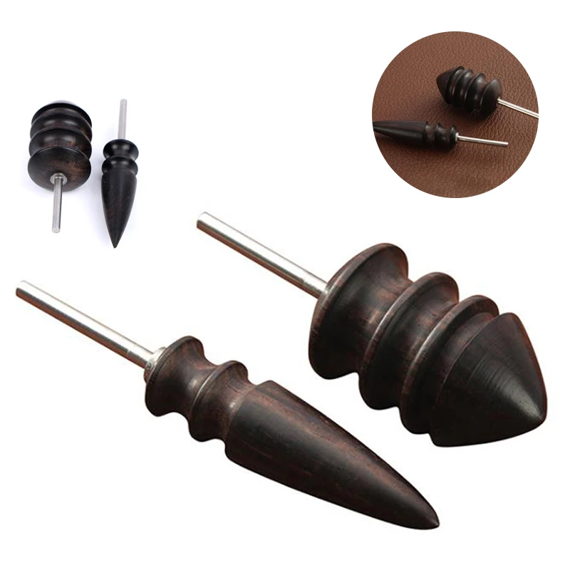 1PC Leather Edge Electric Polishing Slicker Flat/Pointed Head Sandalwood Leathers Craft DIY Tools Tip Burnisher Wood Craft Tool