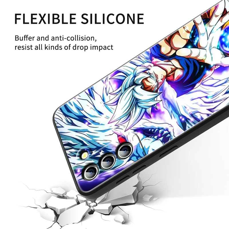 Anime D-Dragon Balls Saiya Art For Samsung Galaxy S24 S23 S22 S21 S20 FE S10 S9 S10E S8 Plus Ultra Lite 5G TPU Black Phone Case