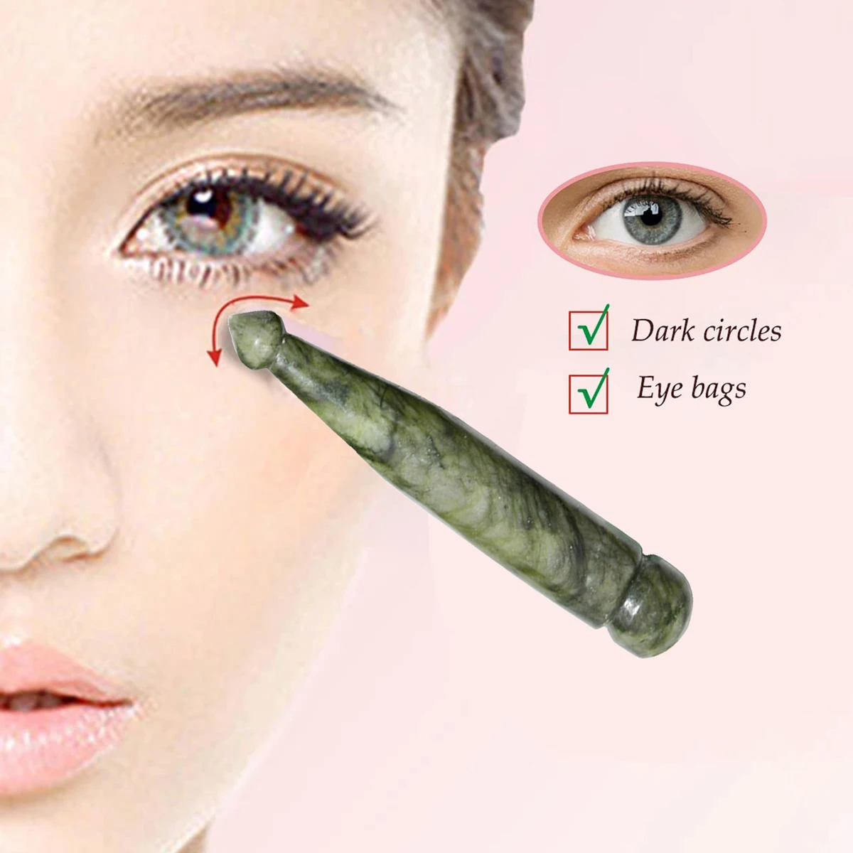 

Natural Jade Stone Face Eye Massage Stick Jade Gua Sha Beauty Acupuncture Wand Natural Healing Stone Meridian Scraping Acupoint