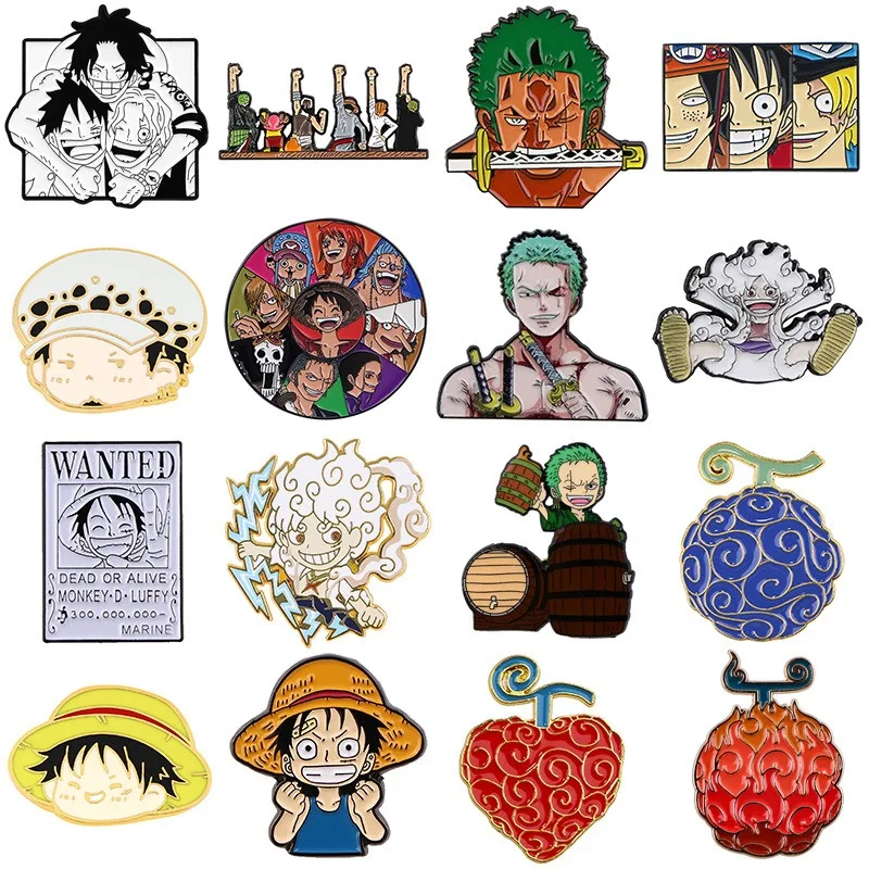 

Цельная периферийная брошь, значок Луффи Зоро, одежда, рюкзак, аксессуары, аксессуары, грудь из сплава