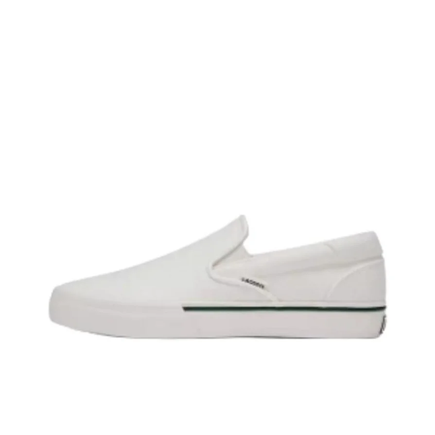 POIZON LACOSTE JUMP SERVE SLIP Sapatos casuais de tecido de cano baixo masculinos brancos