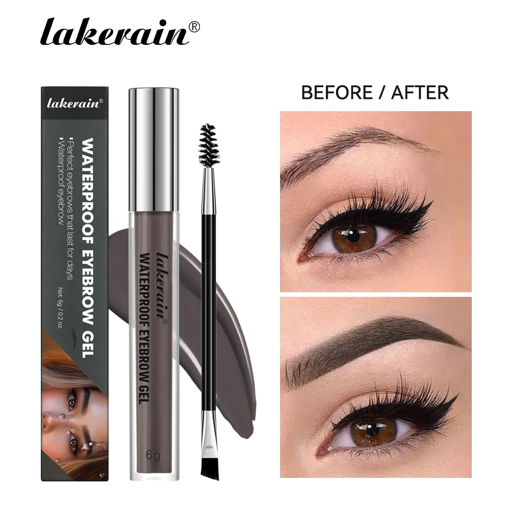 Lakerain-Gel para cejas resistente al agua, a prueba de manchas, secado rápido, maquillaje de larga duración, alta pigmentación, textura de Gel sedoso, Gel para cejas