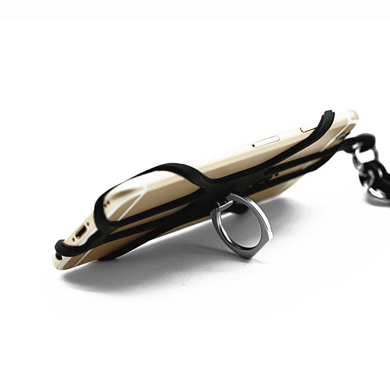 Tracolla in silicone anti-smarrimento Cordini regolabili Supporto per anello girevole Staffa di supporto Corda universale per appendere il telefono cellulare