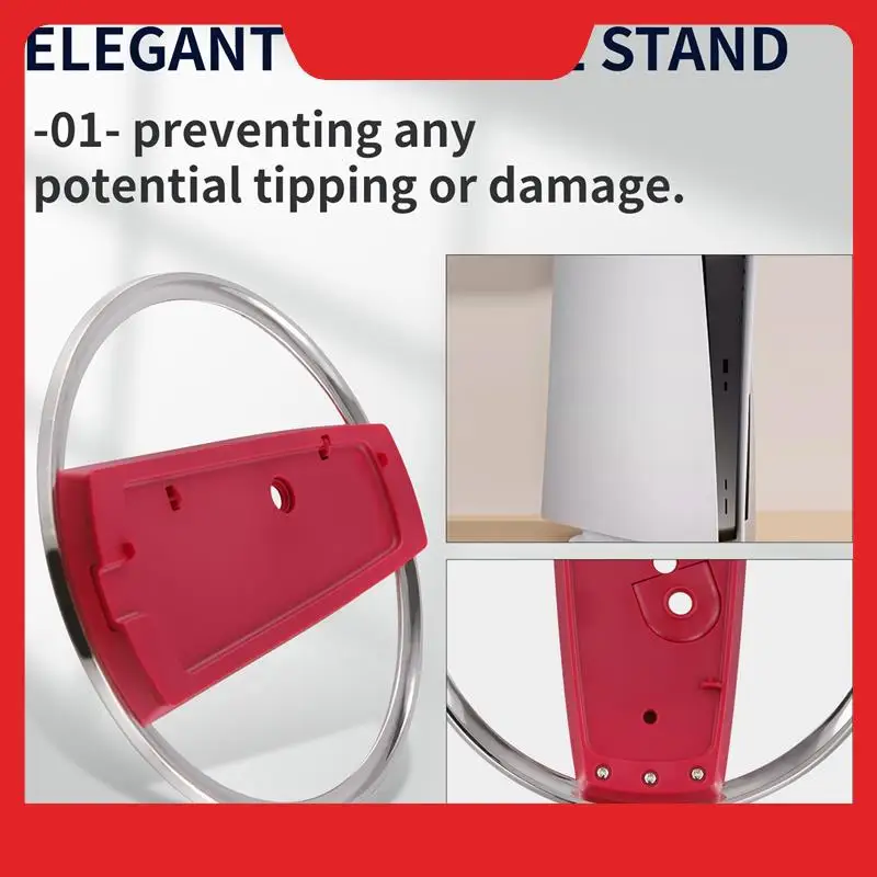 

Vertical Stand For PS5 Consoles Non-Slip Base Great Heat Dissipation For PS5/PS5 Slim Consoles Easy Installation Red