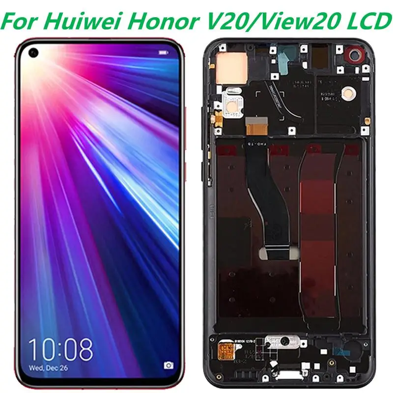 6.4  Original Nova 4 LCD For Huawei Honor View20 LCD Touch Screen  Digitizer Assembly Honor V20 VCE-AL00 LCD Display With Frame