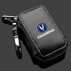 Leather Car Keychain Case Carbon Fiber Style Car Key Case Cover Shell for changan CS75 PLUS CS95 CS35 alsvin CS15 CS55 Eado