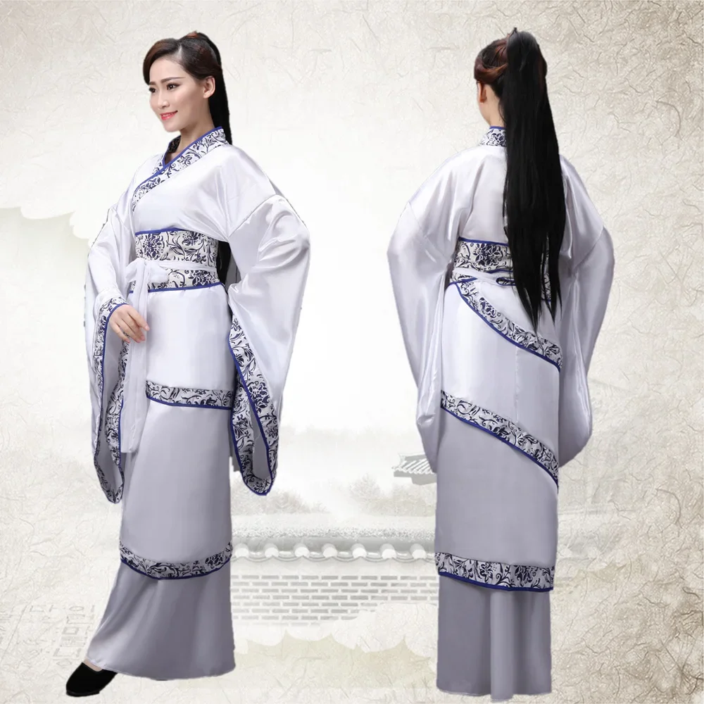 

New Design White Costume Tang Suit Hanfu Cosplay Female Costume Costumes White Chinese Folk Dance Ancient Cosplay Dress