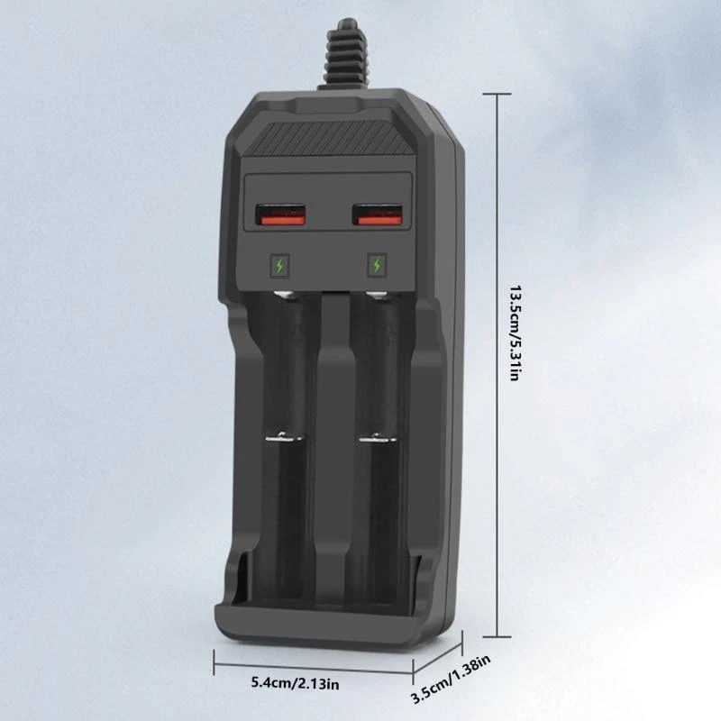 Multifunction 18650 Rechargeable Battery 2 Slot USB Holder For 26650