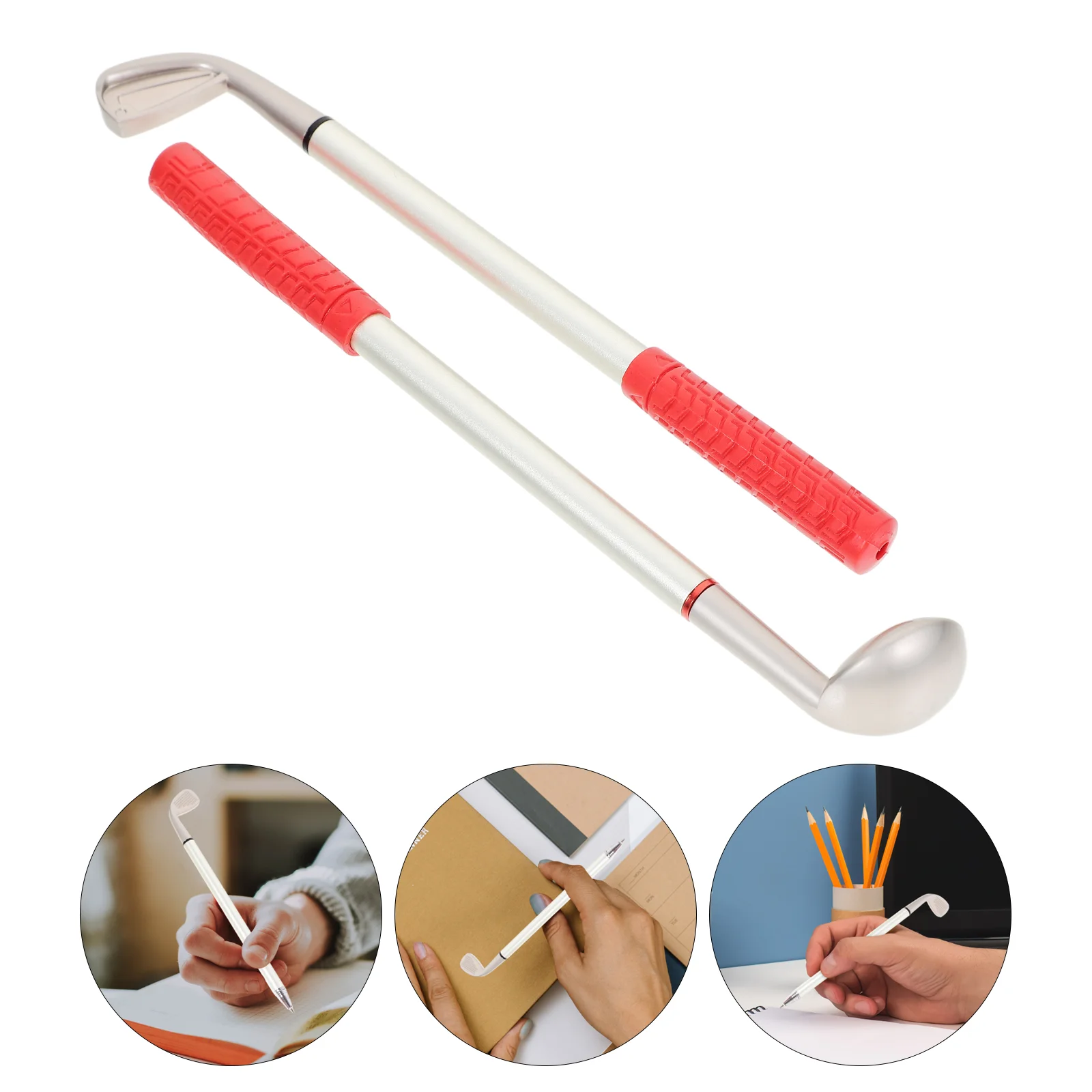 2 Pcs Mini Golf Club Pen Desk Stationery Sports Decor Ball-point Pole Pens Ballpoint