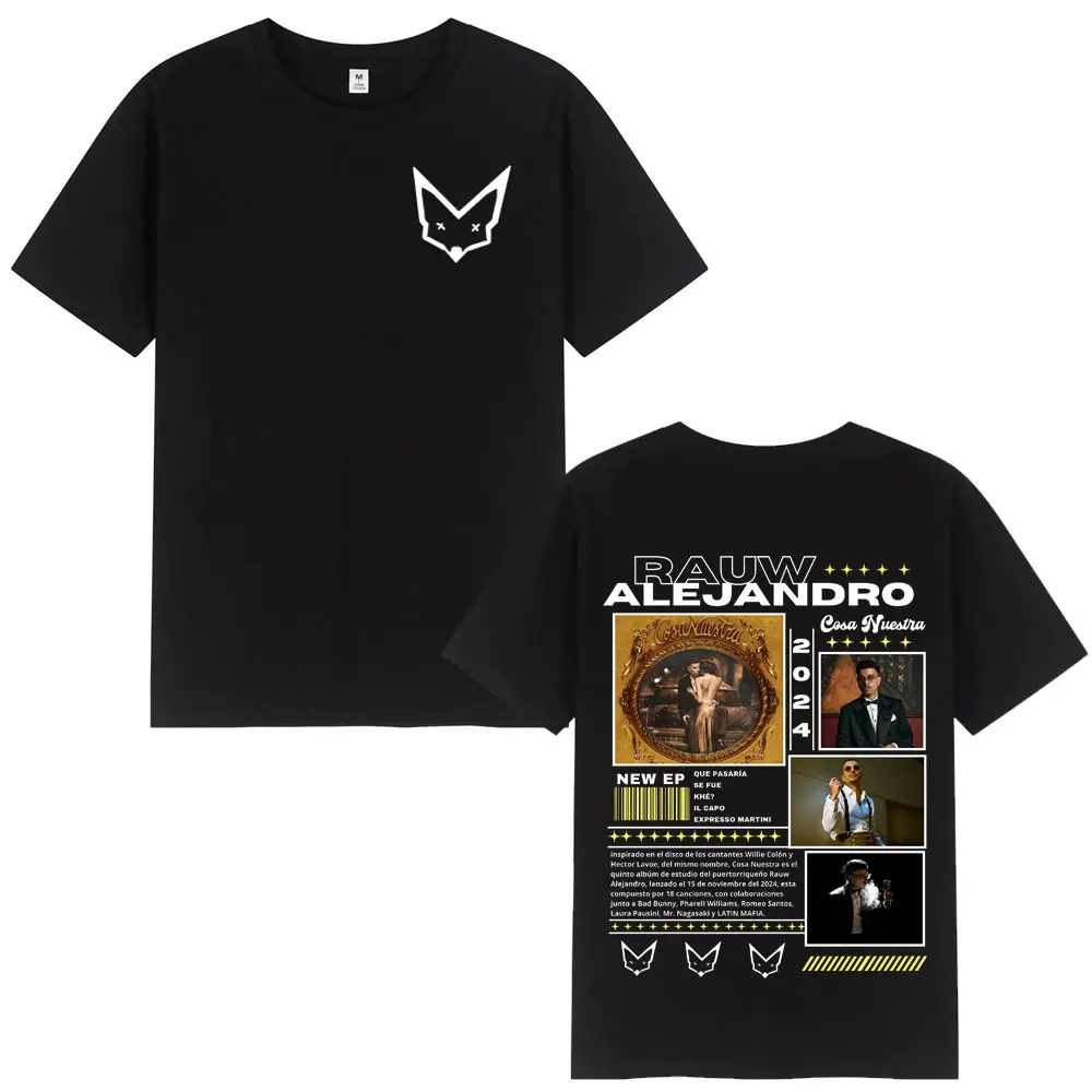

Летняя певица Рауw Alejandro אור Nuestra Album Tour Рубашка Мужчины Женщины Мода Хип-Хоп Уличные футболки Размер Футболка Лето