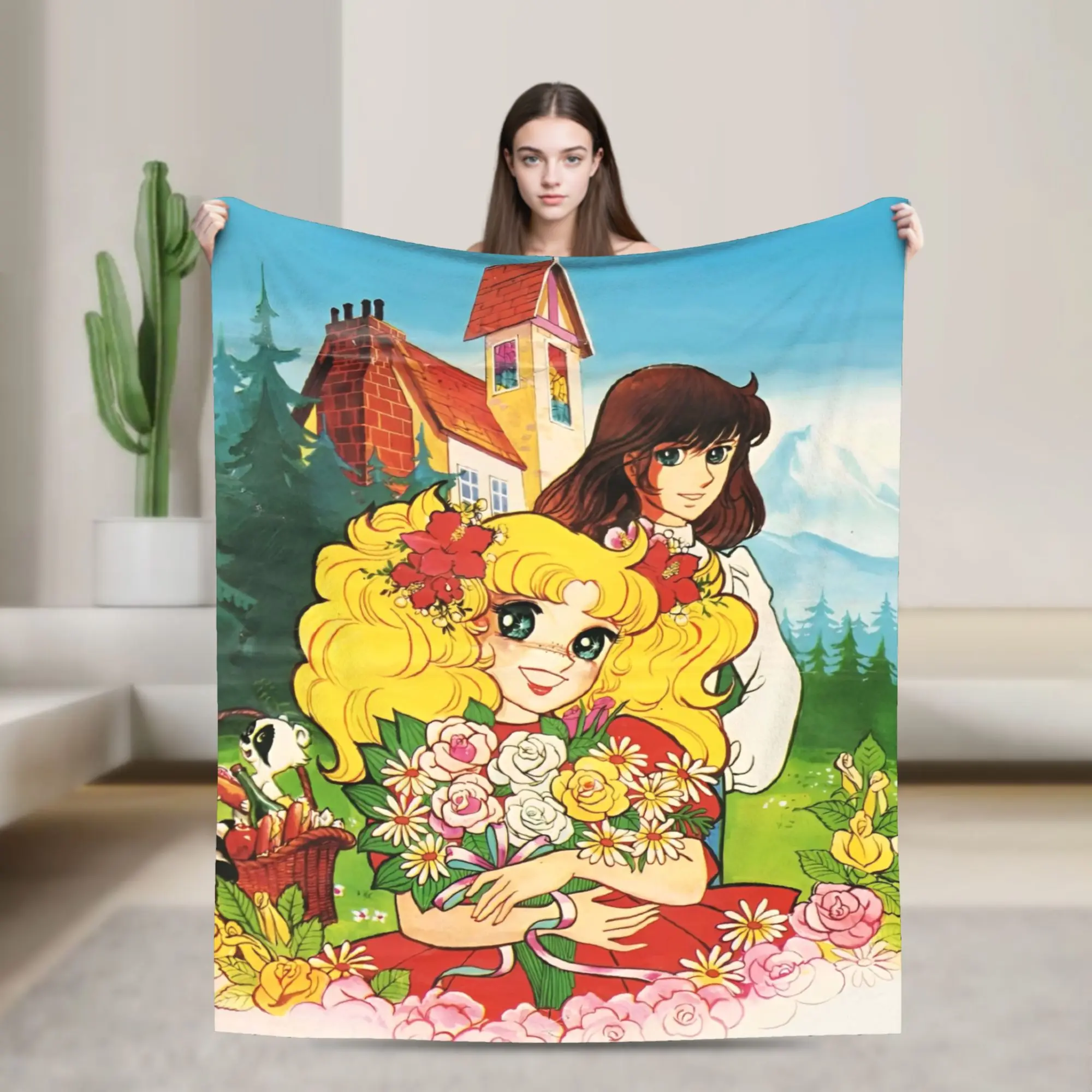 Candy Candy Anime Manga  Blankets Romance Plush Funny Soft Throw Blankets for Chair Covering Sofa Autumn/Winter