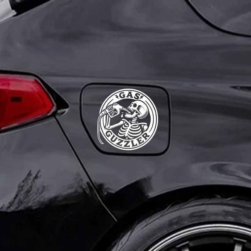 1PC Funny Skull Drinking Gasoline Stickers - Halloween Theme Waterproof Sunproof Universal for Car/Truck/Fuel Tank/Glass/Metal - view 5