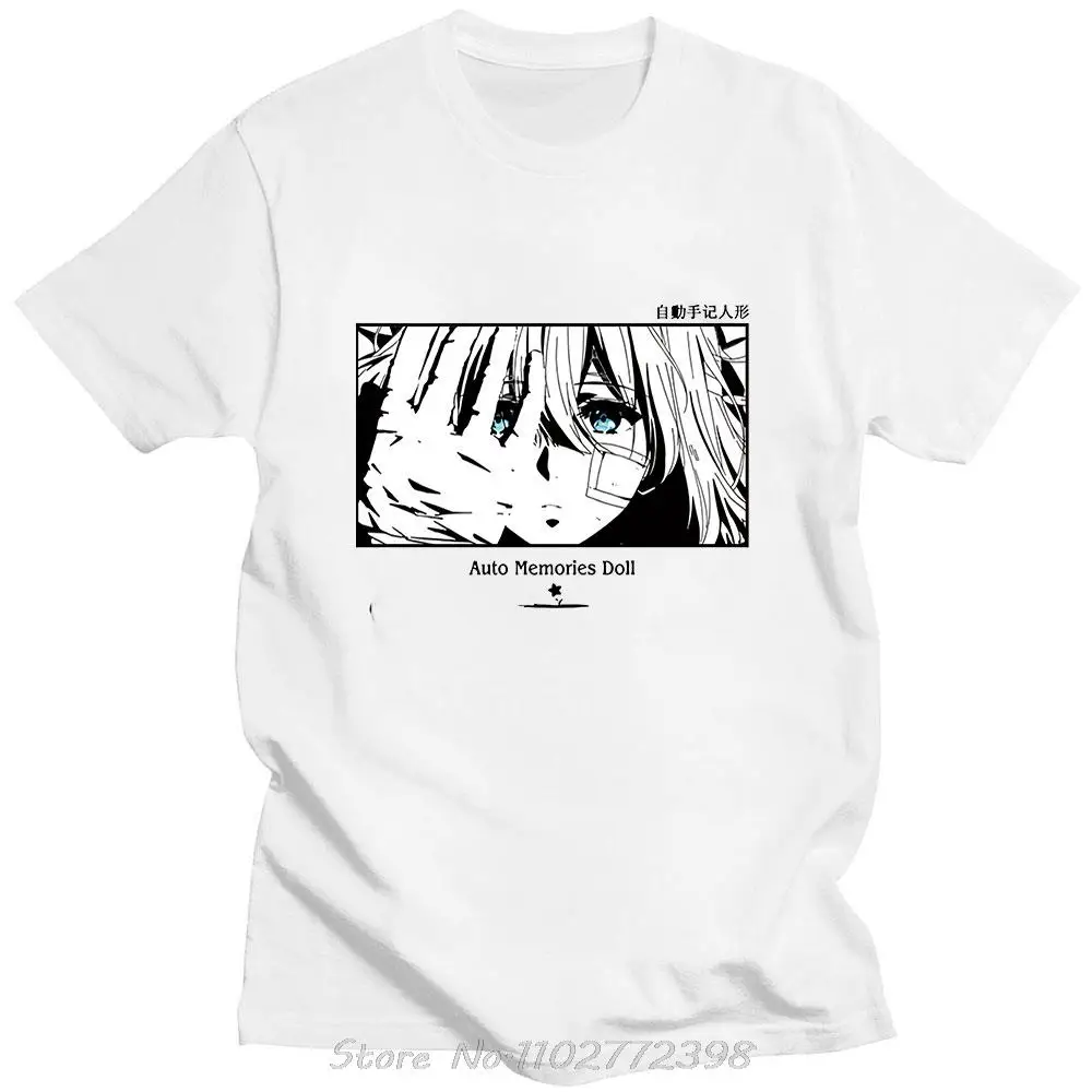 Anime Violet Evergarden Send Friend Tshirt Summer Short Sleeve Cotton Casual Men T-Shirt Hip Hop Oversized Streetwear Tees