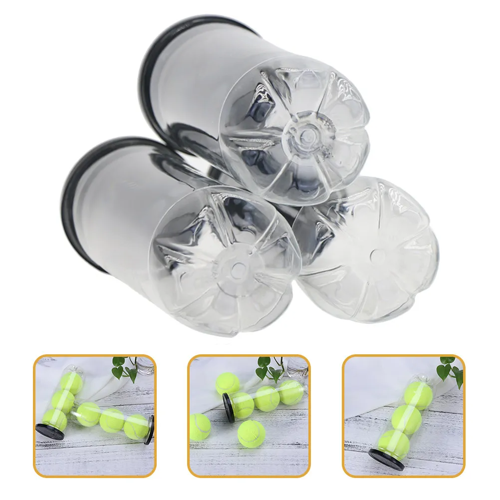 

3Pcs Tennis Ball Container Clear Transparent PVC Multi-Function Sports Supply Ball Storage Holder Portable Organizer