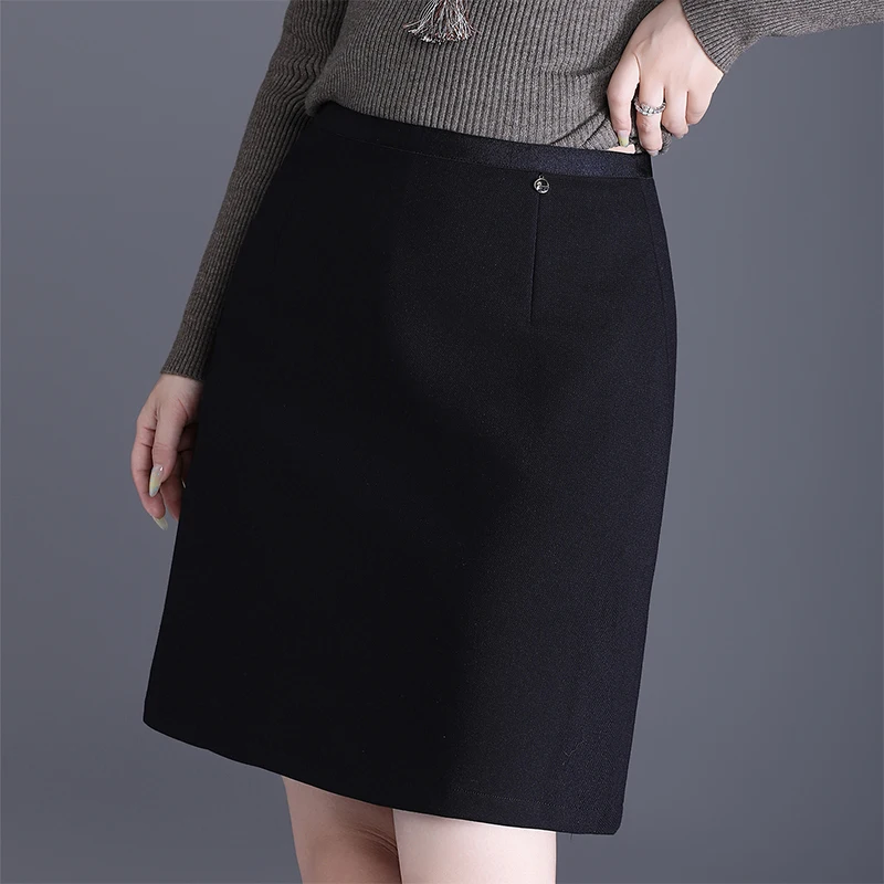 

Юбка А-силуэта с высокой талией для женщин, из полиэфирного волокна, эластичная, стрейч, повседневная, с полным покрытием, не просвечивает...