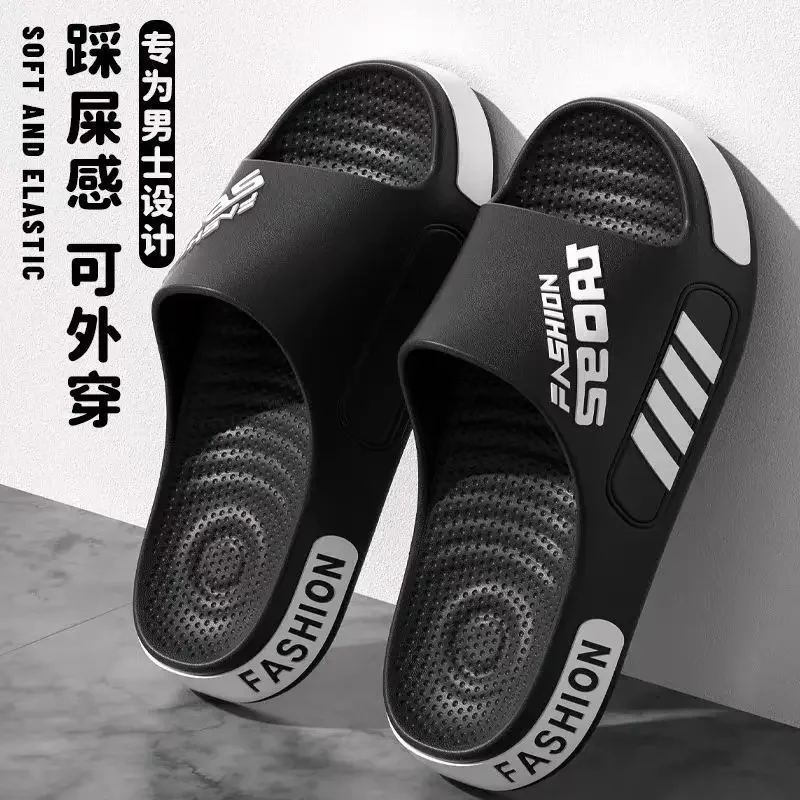 Men Slippers Summer Flat Sole Home Slippers For Women Man Open Toe Trend Slides Couple Light Beach Shoes Sandals Plus Szie 48
