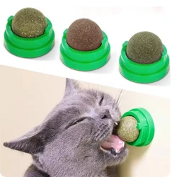 Natural Catnip Cat Wall Stick-on Ball Toy Scratchers Treats Healthy Natural Removes Balls To Promote Digestion Cat Grass Snack