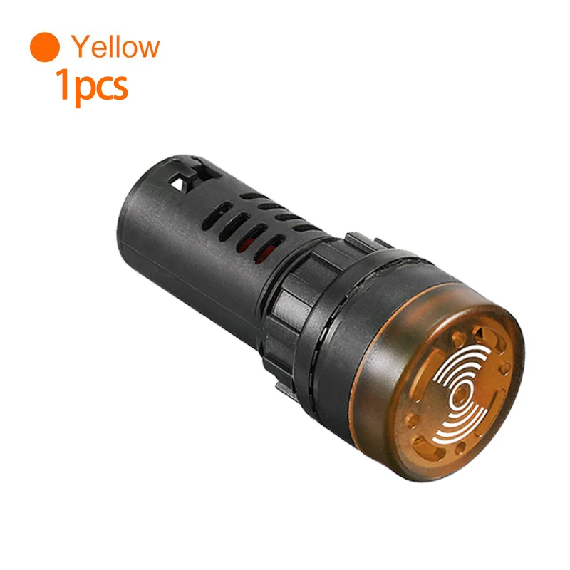 

AD16-22SM yellow LED AC/DC 12V 24V 36V 220V 380V Flash Signal Light Active Buzzer Beep Alarm Indicator Flush Panel Mount 7/8"