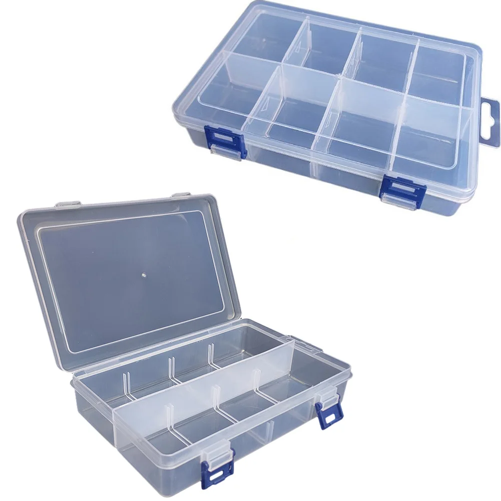 Adjustable 8 Grids Compartment Plastic Storage Box Jewelry Earring Bead Screw Holder Case Display Organizer Container