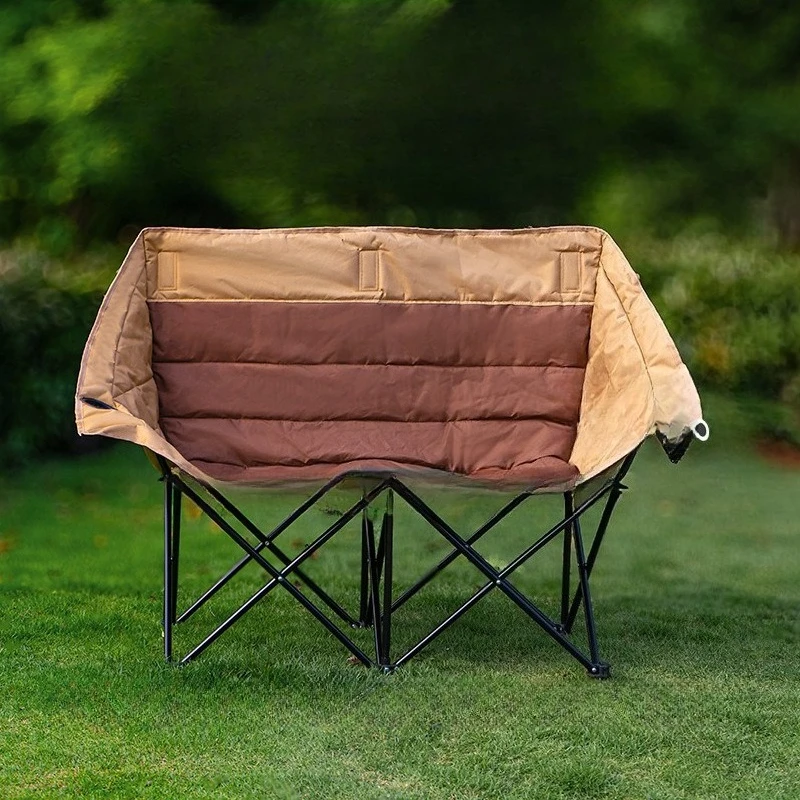 

Double folding chair, camping back , portable moon with armrests