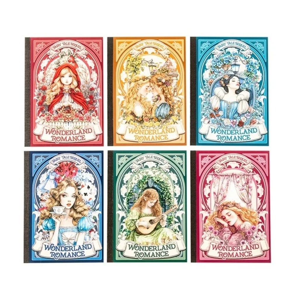 Fairy Tale Series Pocket Sticker Book PET & Paper 18 Sheets Journal Stickers Die Cut Elegent Girls Scrapbook Stickers