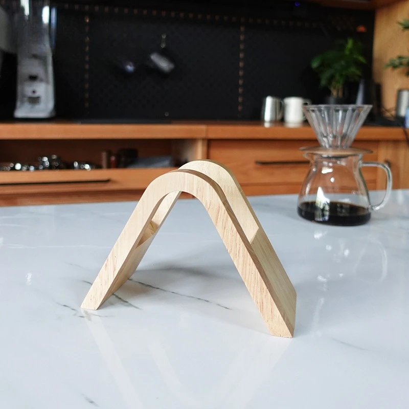 Coffee filter paper display rack, solid wood filter paper storage rack, beech coffee accessory product manufacturer wholesale