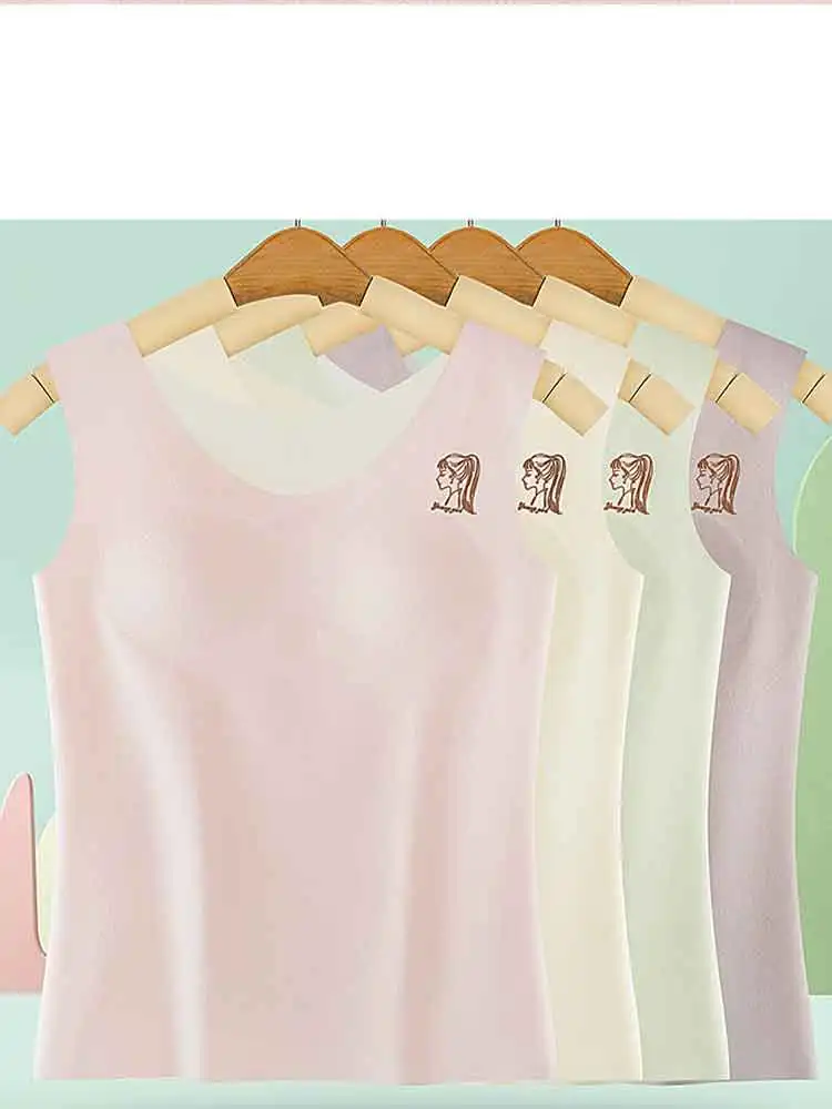 Warm Vest Brassiere for Teens Girls Wireless Puberty Underwear Fall Winter Teenager Lingerie Bras Comfortable Soft Fabric