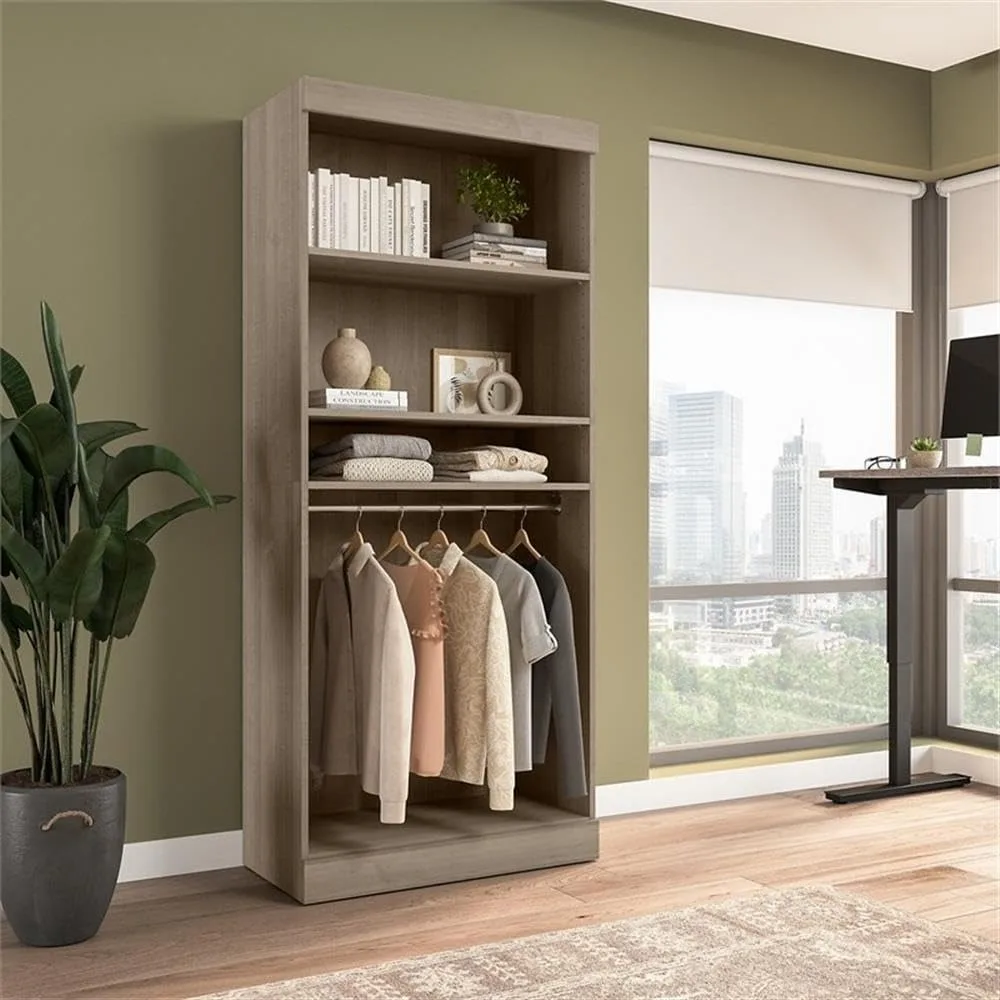 Closet Organizer, Ash Gray Closet System for Walk-in Closet, Bedroom, Mudroom, Entryway, or Kitchen Pantry