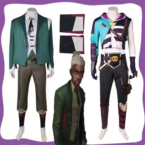 Game LOL Arcane Ekko Cosplay Costume Men Tie Shirt Coat Pants Roleplay Outfits for Adult Male Dress Up Halloween Carnival Suit