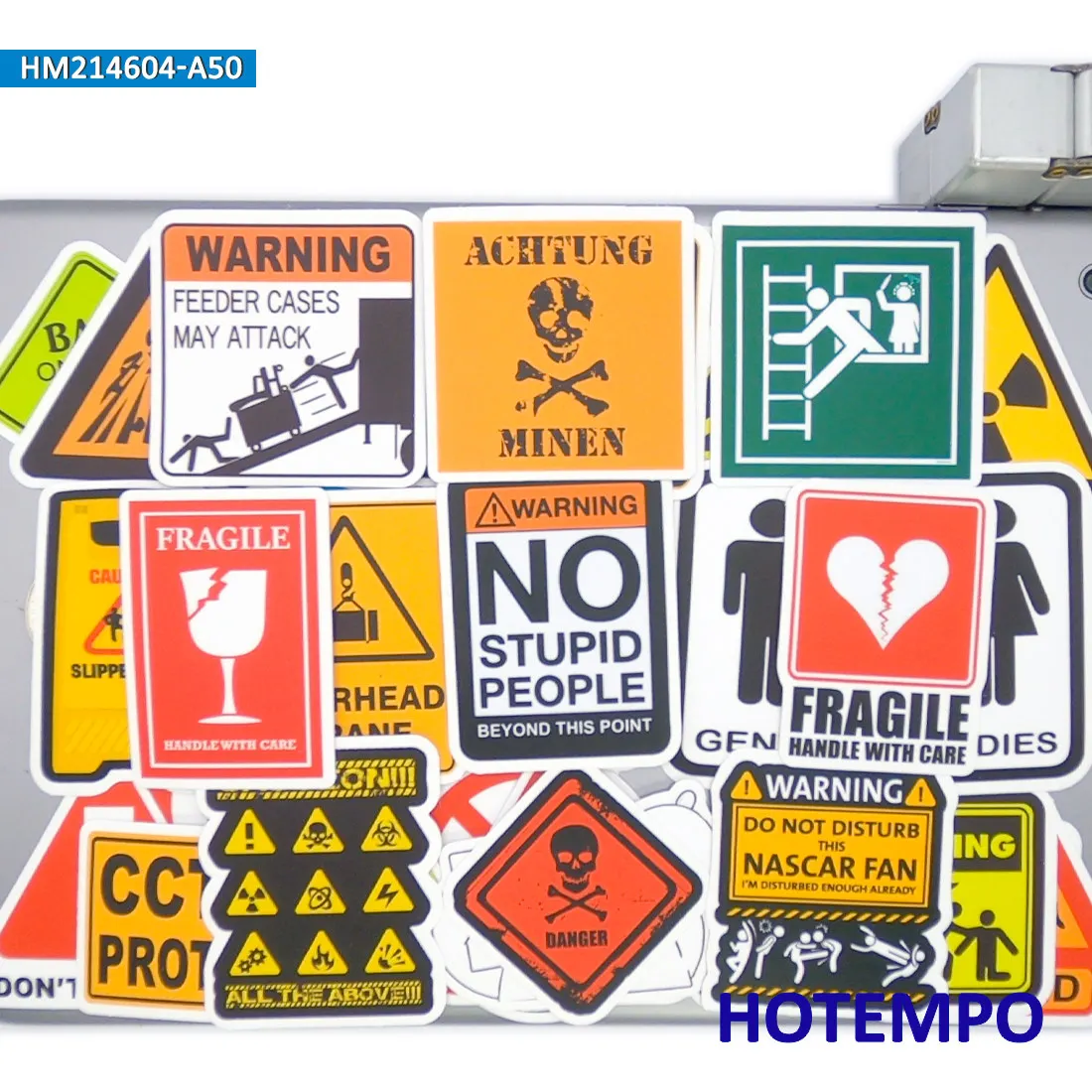 20/30/50 pezzi, Set di adesivi di avvertimento, Pericolo Stop Sicurezza Cautela Slogan, Adatto per decorazione, laptop, auto, telefono, moto, album, bagagli, casco, Pacchetto di adesivi divertenti