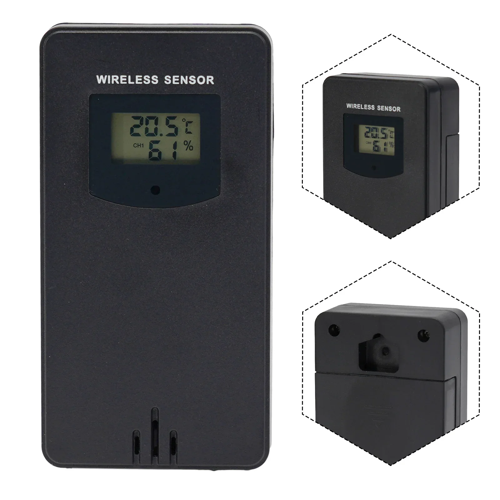 Wireless Temperature Humidity Sensor for FanJu Weather Station Wall Mount or Table Stand 433 92MHz RF Transmitting Frequency