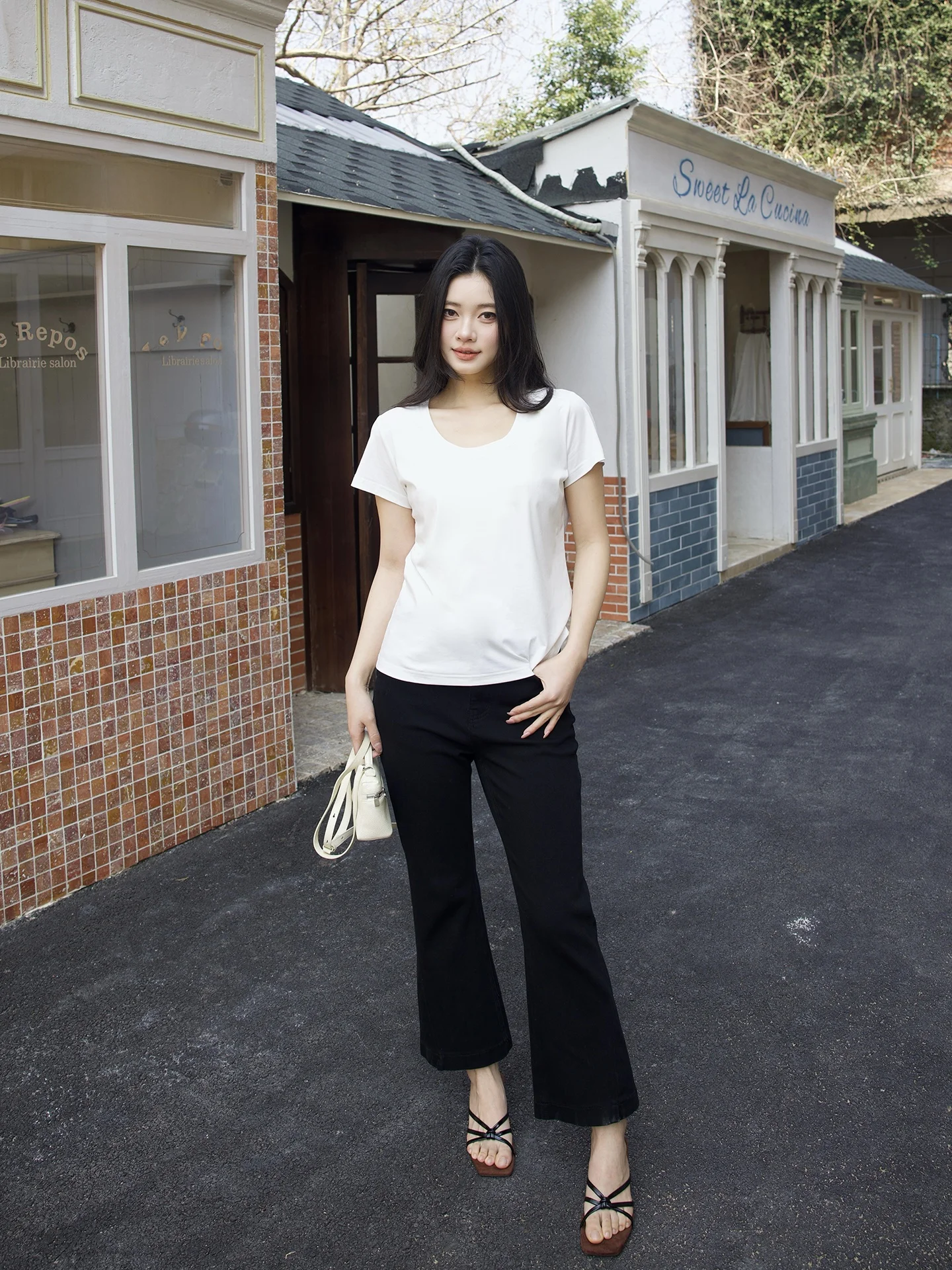 

High Waist Slim Fit Commuter Jeans ME Split Leg Straight Leg Cotton High Stretch Versatile Ladies Jeans Spring Autumn