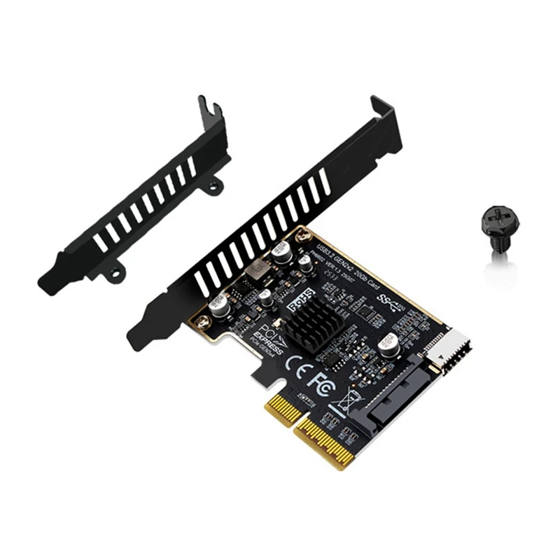 

PCI-E to TYPE-E Expansion Card PCIE X4 to TYPE-E USB 3.2 20Gbps Expansion Card for Type C Front Panel Mount Adapter-ABVP