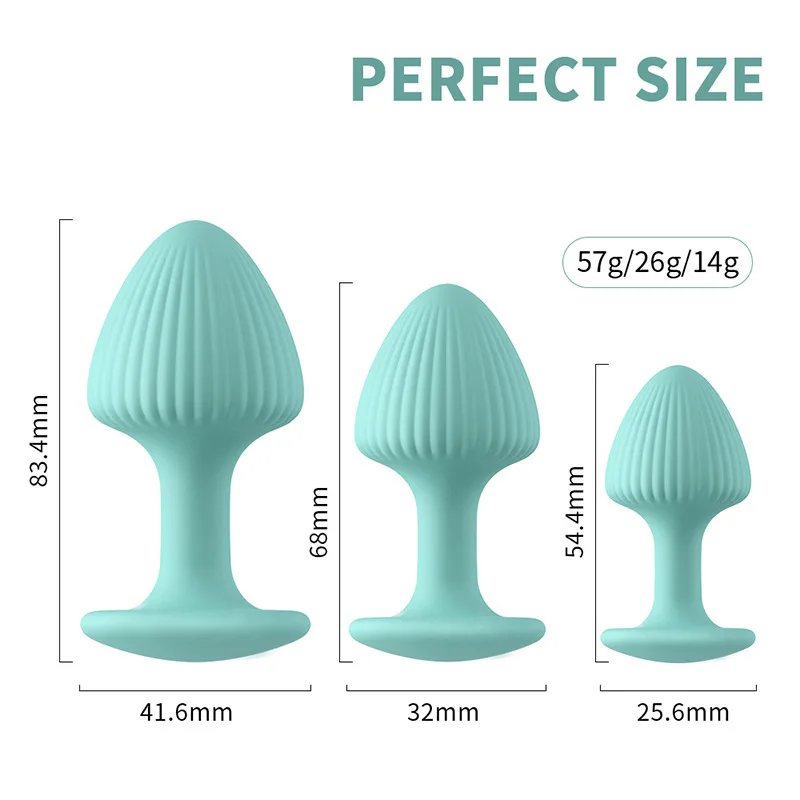 Mushroom Head Soft Silicone Anal Plug Wearable Butt Plug Stimulation Anus Masturbator G Spot Massage Sex Toy for Man Women