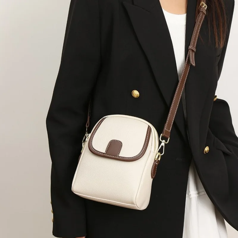 الراقية العلامة التجارية الفاخرة السيدات حقيبة كروسبودي جلدية عصرية أنيقة Crossbody شيك العصرية اليومية ركاب حقيبة خمر #4