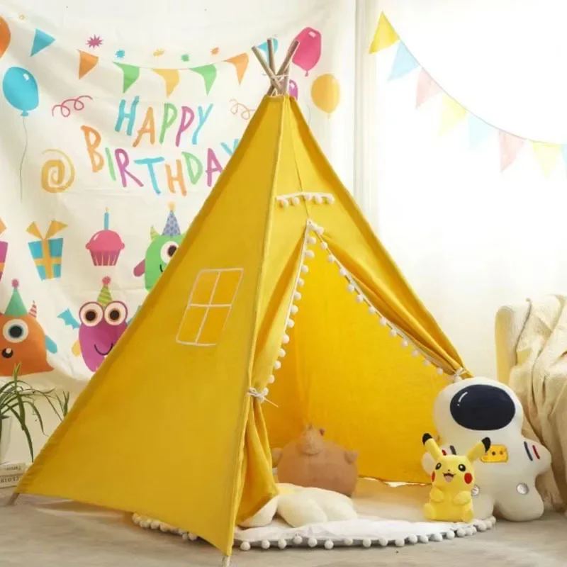 Pet Dog Cat Tent House Bed with Thick Cushion for Cats Dogs Deep Sleeping Indoor Canvas Soft Indian Puppy Teepee Pet Supplies