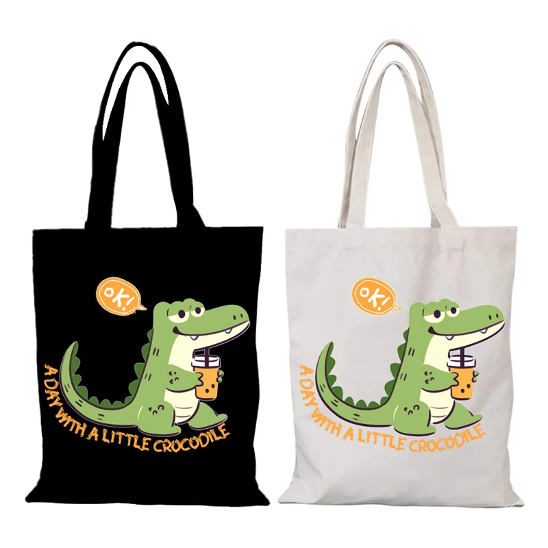 Personalized Bag Cartoon Leisure Folding Shopping Bag Cute Cloth Bags New Handbags Women's Handbag Tote Eco Shopper Beach Canvas