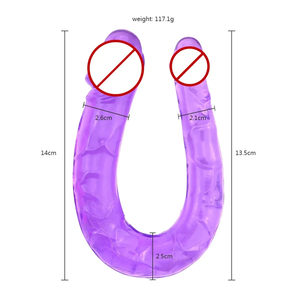 U-Shaped Soft Jelly Dildo Vaginal Anal Plug Artificial Penis Sex Toys for Women Couples Gay Masturbation Supplies Double Dildos