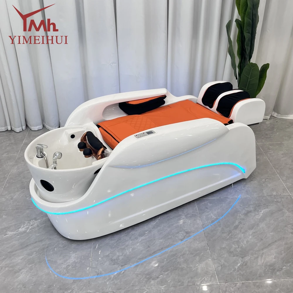 Salon Supplies Water Circulation Table Electric Massage Hairdressing Shampoo Bed Therapy Head for Hair Wash Massage Services