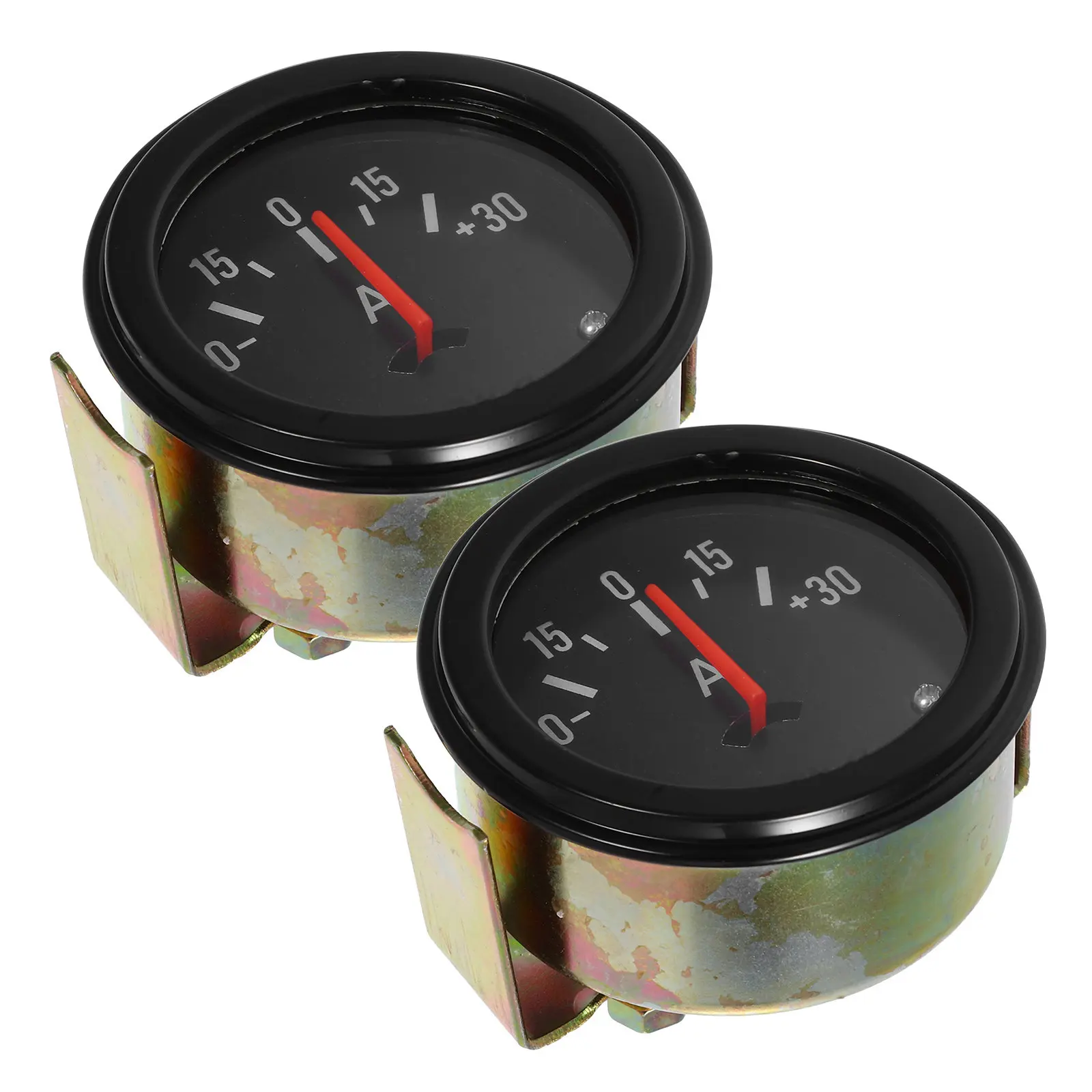 2Pcs Universal Ammeter Gauge Meter 12V 24V Volt Amp Car Truck Boat Automotive Electrical Test Equipment Auto Alternator Tester
