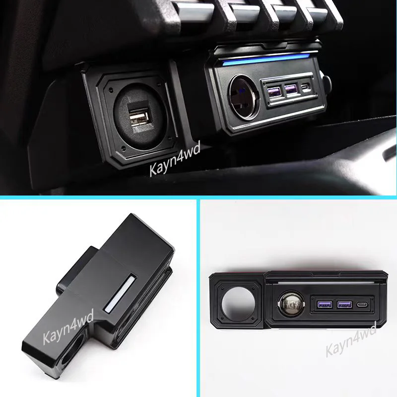 Auto 4X4 Accessori Modificati Console Centrale Espansione USB + Tipo-C Porta di Ricarica Luce Ambientale Per Il 2019+ SUZIKU Jimny JB64 JB74