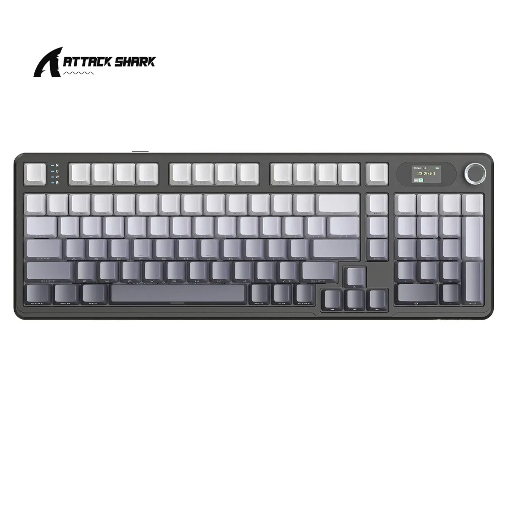 

ATTACK SHARK X98PRO Mechanical Keyboard RGB Tri-mode Gasket Hot-Swap with TFT Screen & Knob 99Keys Layout Gaming Accessories