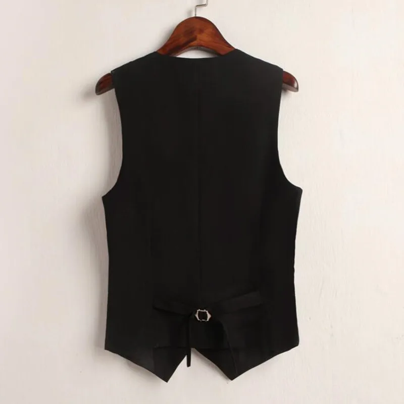 # 0710 Chaleco con cuello en V de verano para mujer, chaleco fino suelto, chaqueta sin mangas con una hilera de botones, chaleco corto ajustado para