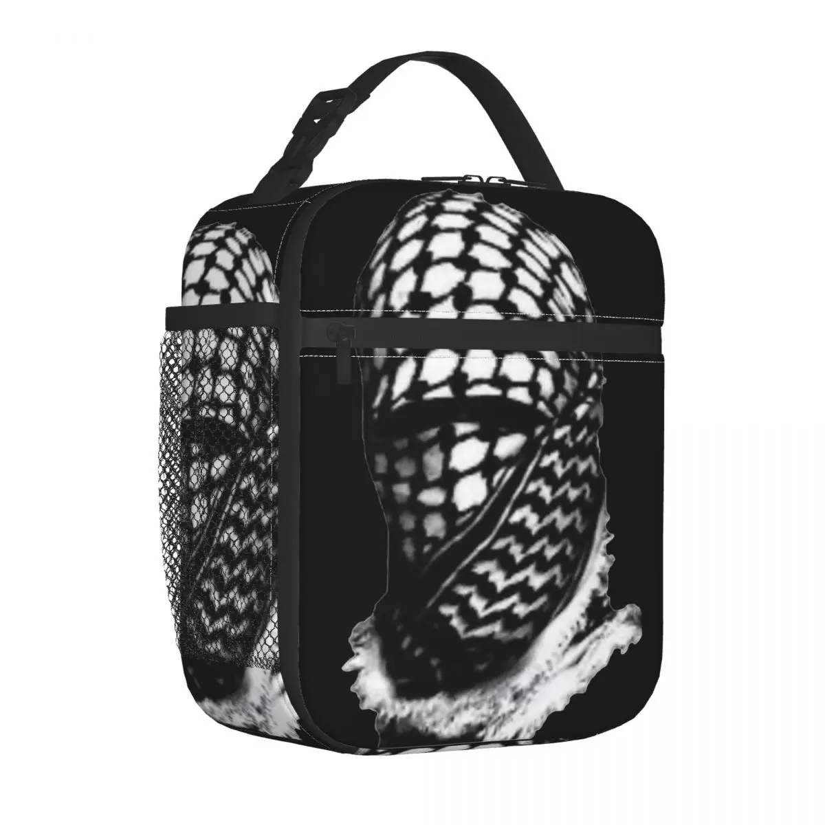 Bolsa de almuerzo con aislamiento israelí, bolsa térmica reutilizable Contenedor de comida Palestina Keffiyeh Tote fiambrera niña niño viaje escolar