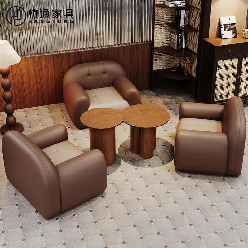 Coffee shop sofa sets, milk tea shop desserts cake shop negotiation reception area table and chair sets