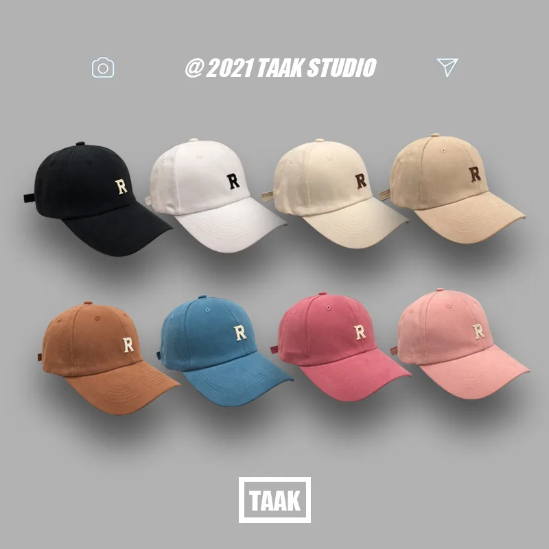 Plum hat women spring summer day Korean version of all Instagram baseball cap fashion sunscreen patch cloth R letter cap