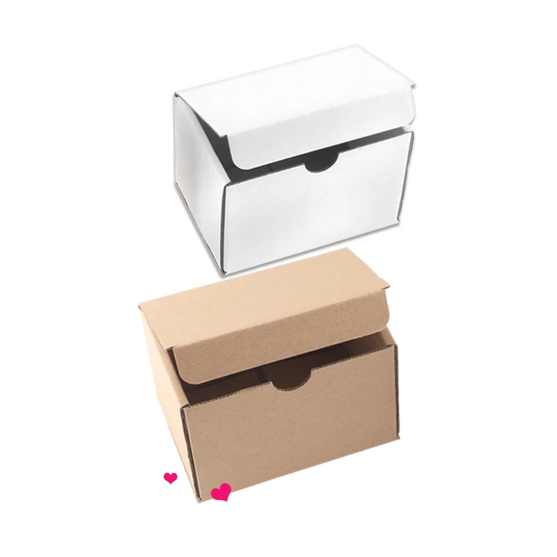 20Pcs/lot White/Brown Paper Boxes Gift Box Packaging Party Favor Box Corrugated Kraft Paper Packaging Mailers Small Shipping Box